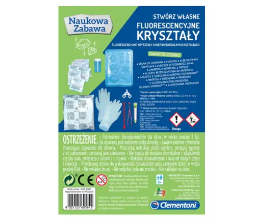 Science & Play Fluorescent Crystals Set Polish Language Clementoni 60584