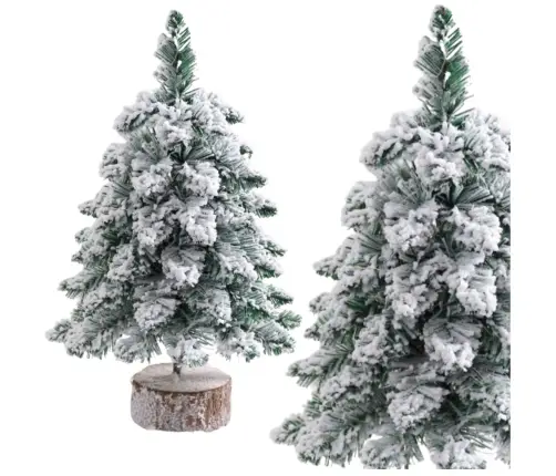 Decorative Artificial Christmas Tree on a Trunk Covered with Snow 60 x 16 cm