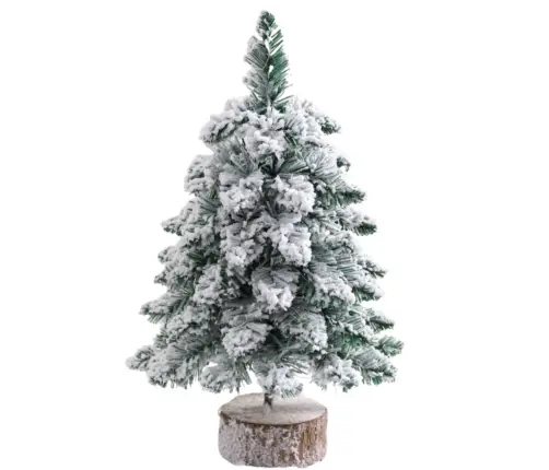 Decorative Artificial Christmas Tree on a Trunk Covered with Snow 60 x 16 cm