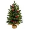 Decorative Christmas Tree, Artificial Red Rowan, LED Lights, 60 x 20 cm