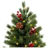 Decorative Christmas Tree, Artificial Red Rowan, LED Lights, 60 x 20 cm