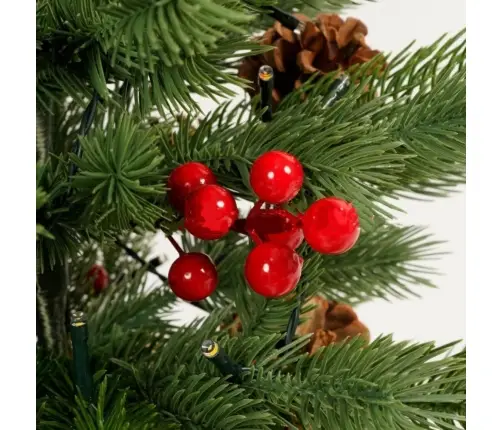 Decorative Christmas Tree, Artificial Red Rowan, LED Lights, 60 x 20 cm