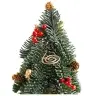 Decorative Christmas Tree on a Trunk Red Rowan Cones 38 x 15 cm