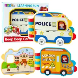 Interactive Educational Book Vehicles Lights Sounds Moving Elements
