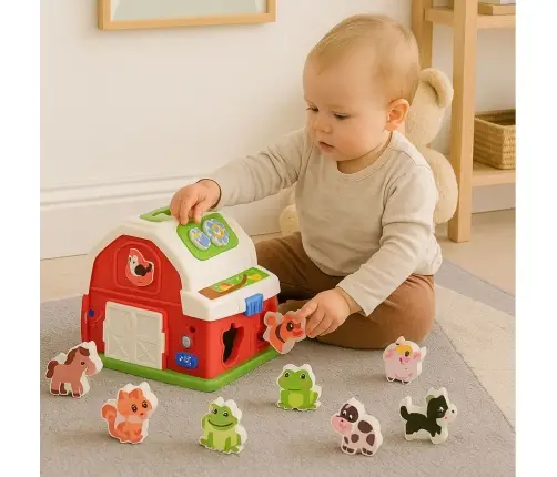 Interaktives Bauernhaus mit Musik, Tieren, Lichtern und Geräuschen