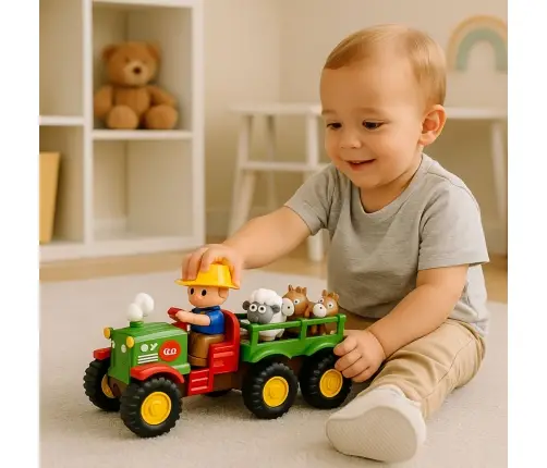 Educational Interactive Tractor for Toddlers Animals Lights Sounds