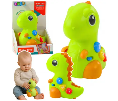 Interactive Toy for Toddlers Dinosaur on Wheels Lights and Sounds