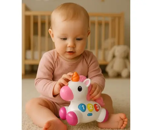 Interactive Toy for Toddlers Unicorn on Wheels Lights and Sounds