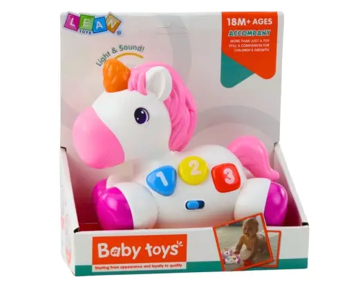 Interactive Toy for Toddlers Unicorn on Wheels Lights and Sounds