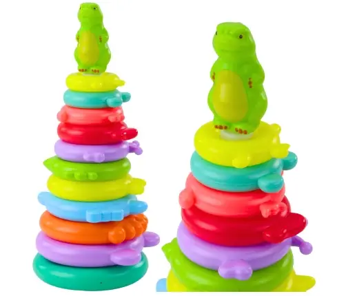 Educational Pyramid Puzzle Dinosaur Figure Stickers 12 Levels