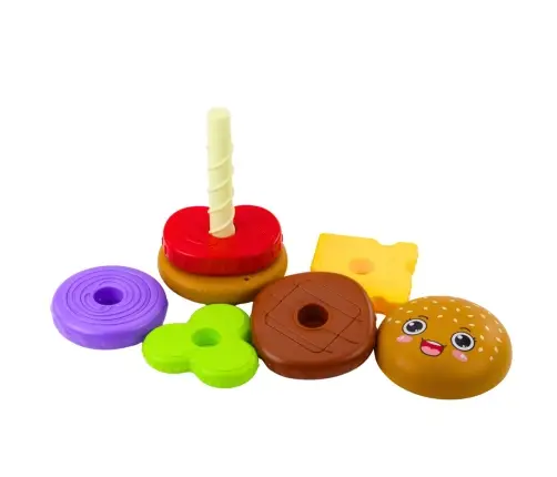 Hamburger Pyramid Puzzle For Children Colorful 7 pcs.