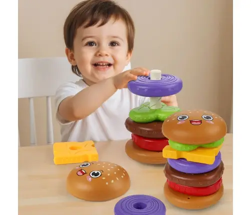 Hamburger Pyramid Puzzle For Children Colorful 7 pcs.