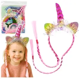 Unicorn Horn Ears Braids Hairband Pink