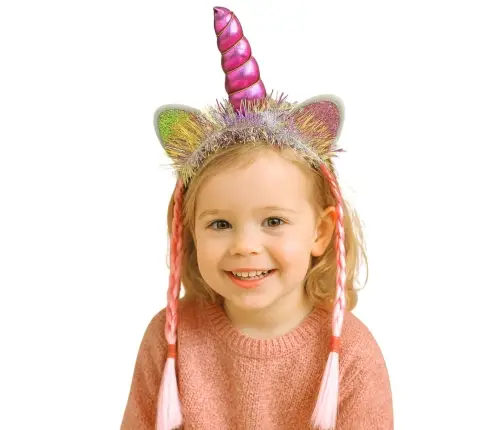 Unicorn Horn Ears Braids Hairband Pink