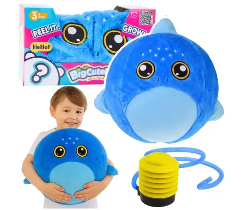 Growing Plush Blue Shark Jumping Ball Pump 50 cm