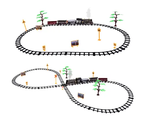 Remote Controlled Train Locomotive RC Lights Sounds Smoke 22 pcs.