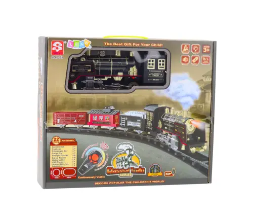 Remote Controlled Train Locomotive RC Lights Sounds Smoke 22 pcs.