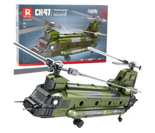 Construction Bricks Set Military Helicopter CH-47 Chinook 1451 pcs.