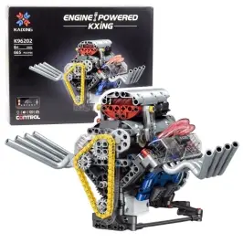 Construction Bricks Set Engine Model V Powered 665 pcs.