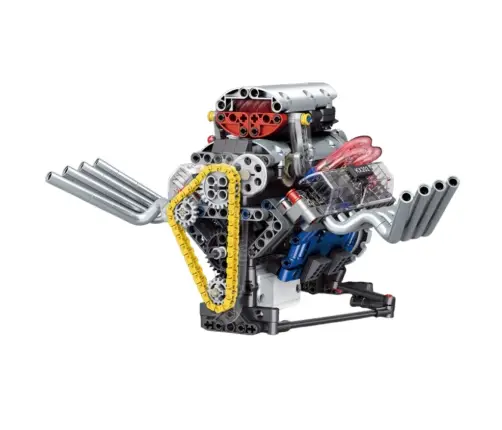 Construction Bricks Set Engine Model V Powered 665 pcs.