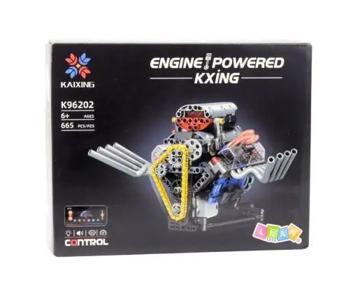 Construction Bricks Set Engine Model V Powered 665 pcs.