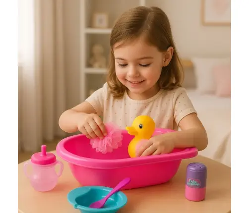 Puppenbadeset Badewannen-Badezubehör Rosa