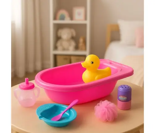 Puppenbadeset Badewannen-Badezubehör Rosa