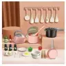 Kitchen Set Pots Cooking Accessories Food Pink 32 pcs.