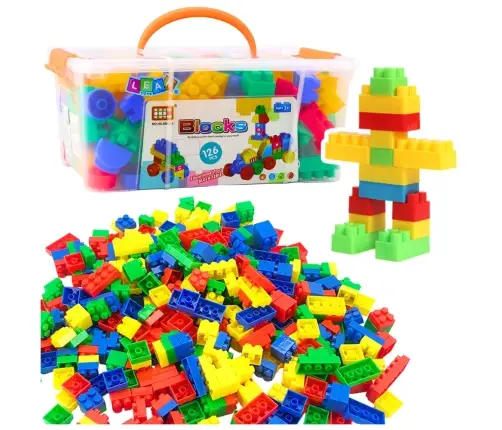 Spatial Construction Blocks in a Box, Colorful, 126 pcs.