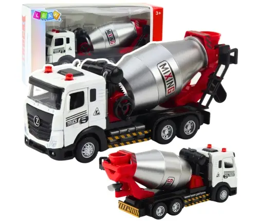 Concrete Mixer Construction Vehicle Metal Cabin Rotating Drum Lights Sounds