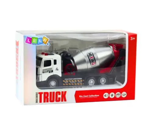 Concrete Mixer Construction Vehicle Metal Cabin Rotating Drum Lights Sounds