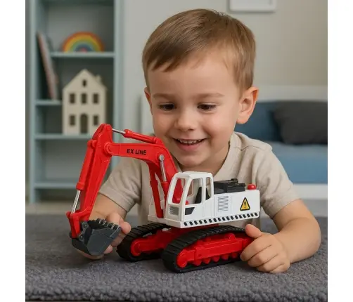 Metal Crawler Excavator with Movable Swivel Bucket, Cabin, Lights, Sounds