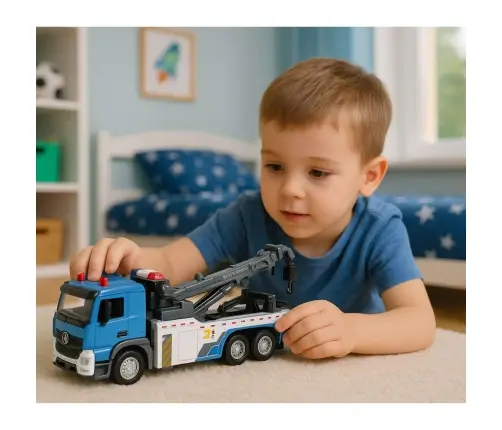 Vehicle Boom Truck Tow Truck Metal Cabin Lights Sounds