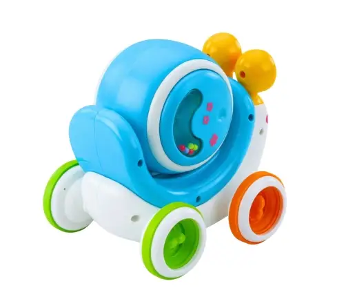 Interactive Snail Riding Drum Musical Educational Blue
