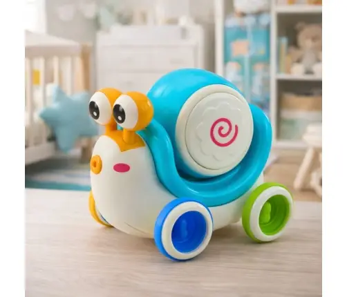 Interactive Snail Riding Drum Musical Educational Blue