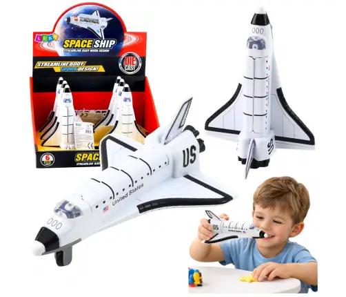 Spaceship Metal Pull-Back Opening White