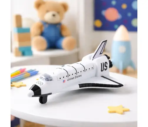 Spaceship Metal Pull-Back Opening White