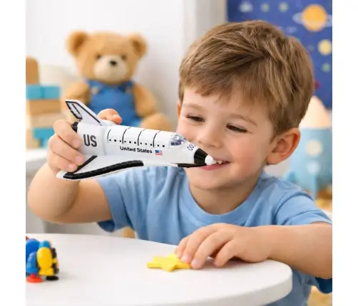 Spaceship Metal Pull-Back Opening White