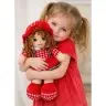 Rag Doll Cuddly Toy Checkered Dress Red 35 cm