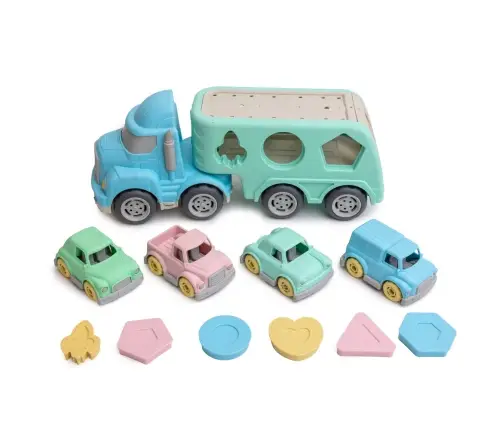 Truck Tow Truck Educational Sorter With Cars Blocks Pastel BIO Plastic