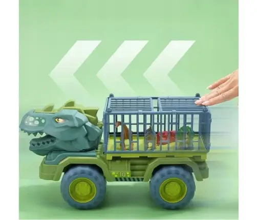 Car Transporter Truck Dinosaurs Figures Green 15 pcs.