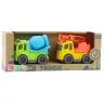 Construction Vehicle Set: Cars, Concrete Mixer, Truck with Hook, BIOPlastic