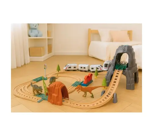 Dinosaur Park Electric Train Set with Lights and Sounds 76 cm