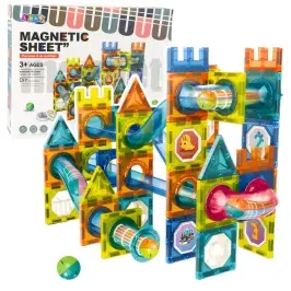 Set of Magnetic Construction Blocks Ball Track Colorful 98 pcs.