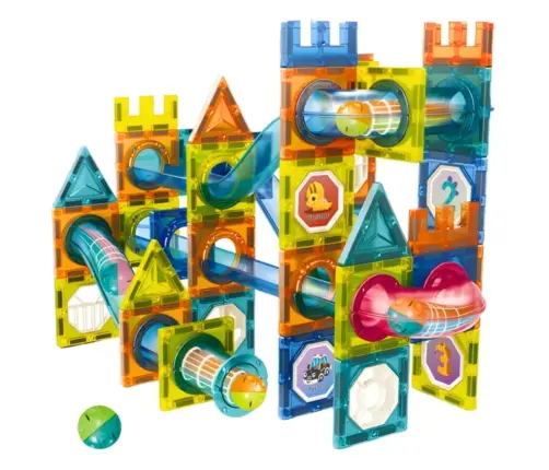 Set of Magnetic Construction Blocks Ball Track Colorful 98 pcs.