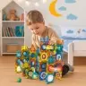 Set of Magnetic Construction Blocks Ball Track Colorful 98 pcs.