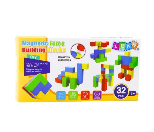 Set of Magnetic Blocks for Children Colorful Puzzle 32 pcs.