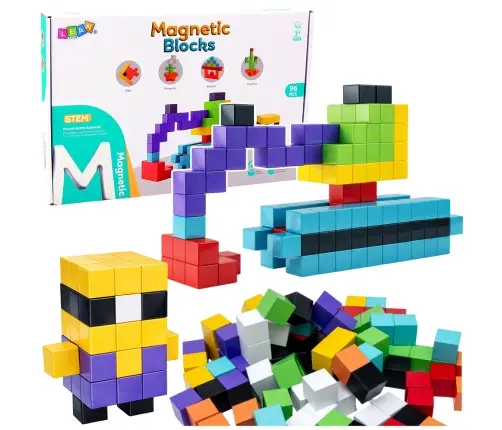 Magnetic Construction Blocks Cubes 3D Blocks Colorful 96 pcs.