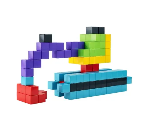 Magnetic Construction Blocks Cubes 3D Blocks Colorful 96 pcs.
