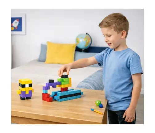 Magnetic Construction Blocks Cubes 3D Blocks Colorful 96 pcs.